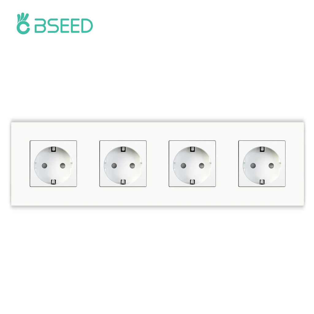 BSEED EU Wall Sockets Type-C USB Power Sockets Double Electric Sockets Triple Outlets Plastic Frame Germany Socket With Dual USB