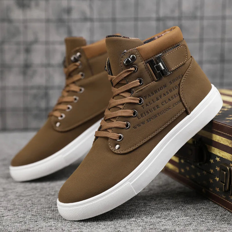 2024 Fashion Men Casual Shoes High Top Canvas Shoes Sneakers Man Lace-Up Breathable Trainers Men Baskets Basic Flats Shoes