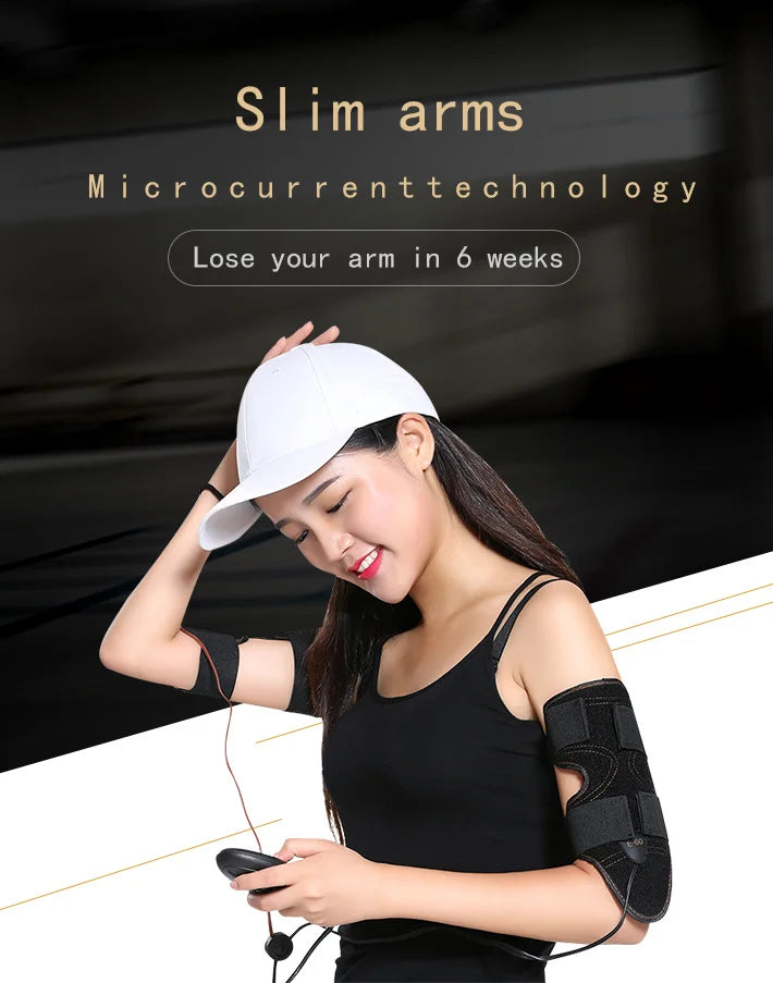 Electric Muscle Stimulator ABS Toning Belt,Gym Sports Weight Loss Body Shaper Vibrator Arm Belly Waist Massager EMS Arm Traine