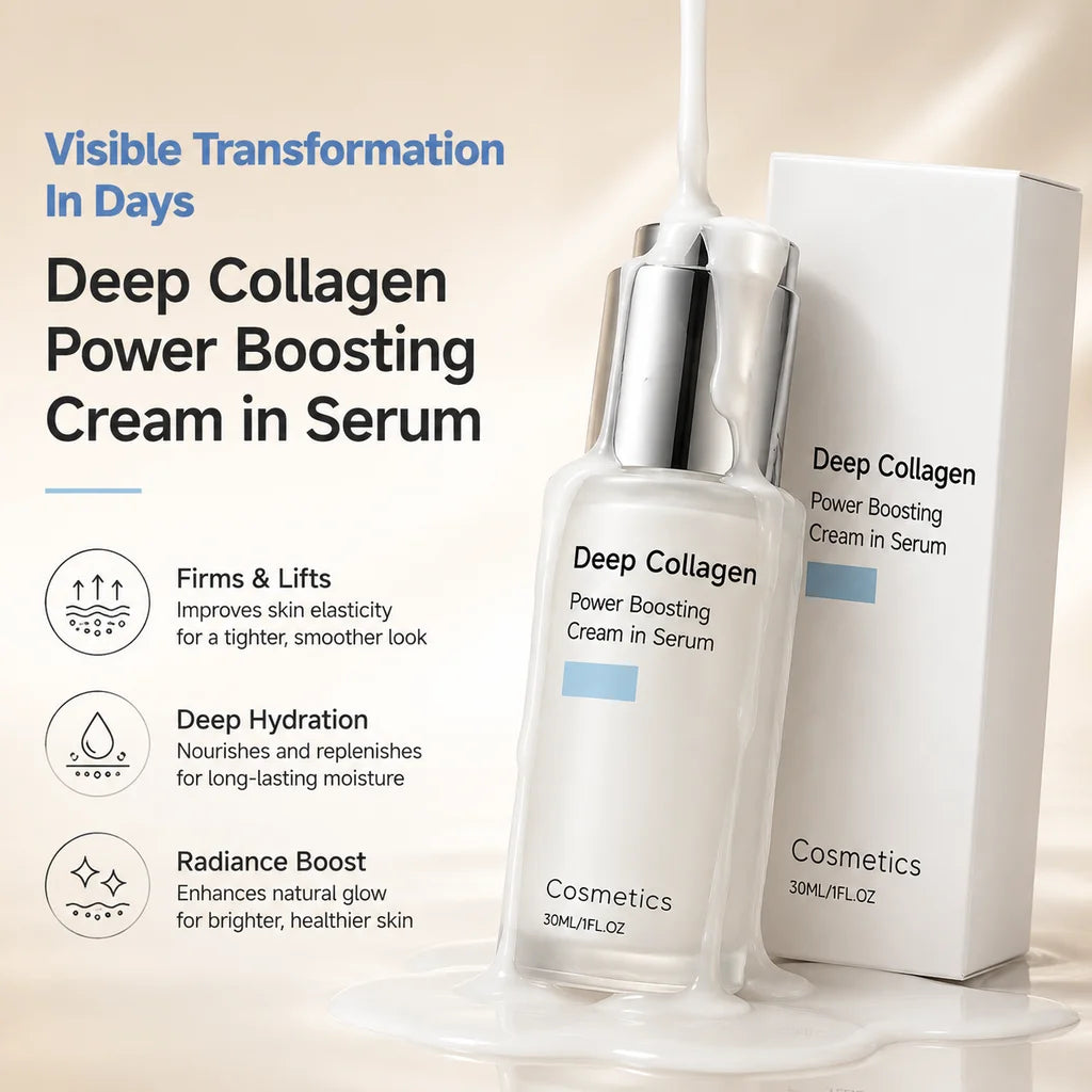 Deep Collagen Serum,Hydrating Smoother Skin Lift Face Skin Blur Fine Lines Anti-Wrinkles Boost Elasticity Plumping Serum