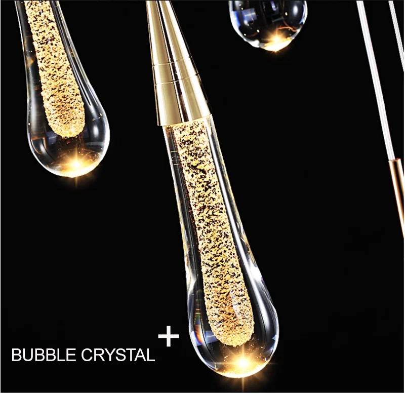 LED Pendant Lights Indoor Lighting Hanging Lamp Water Drop Bubble Crystall Bedroom Dining Room Decoration Pendente iluminação