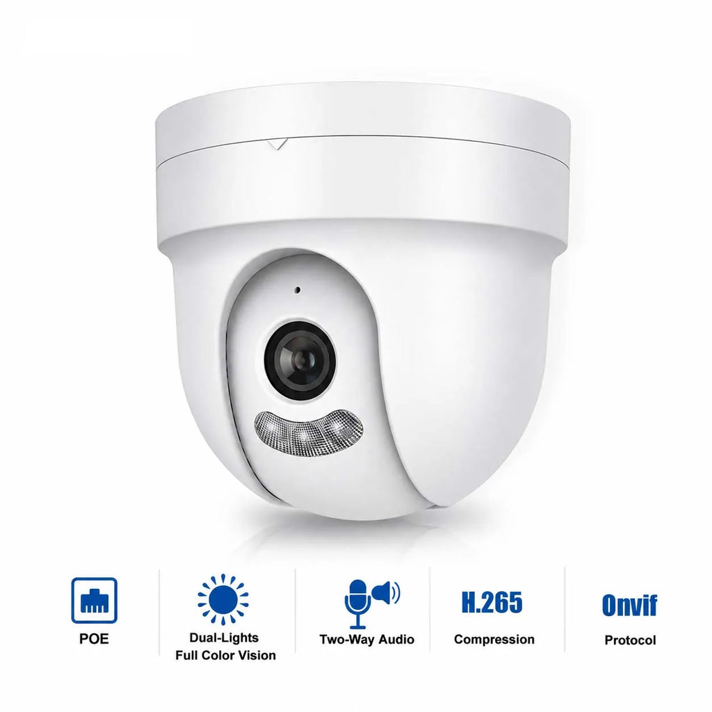 CCTV IP POE Security Dome Camera 4K 5MP 4MP Tow-way Talk Dual Light Video Humanoid Detection ONVIF NVR Surveillance Camera