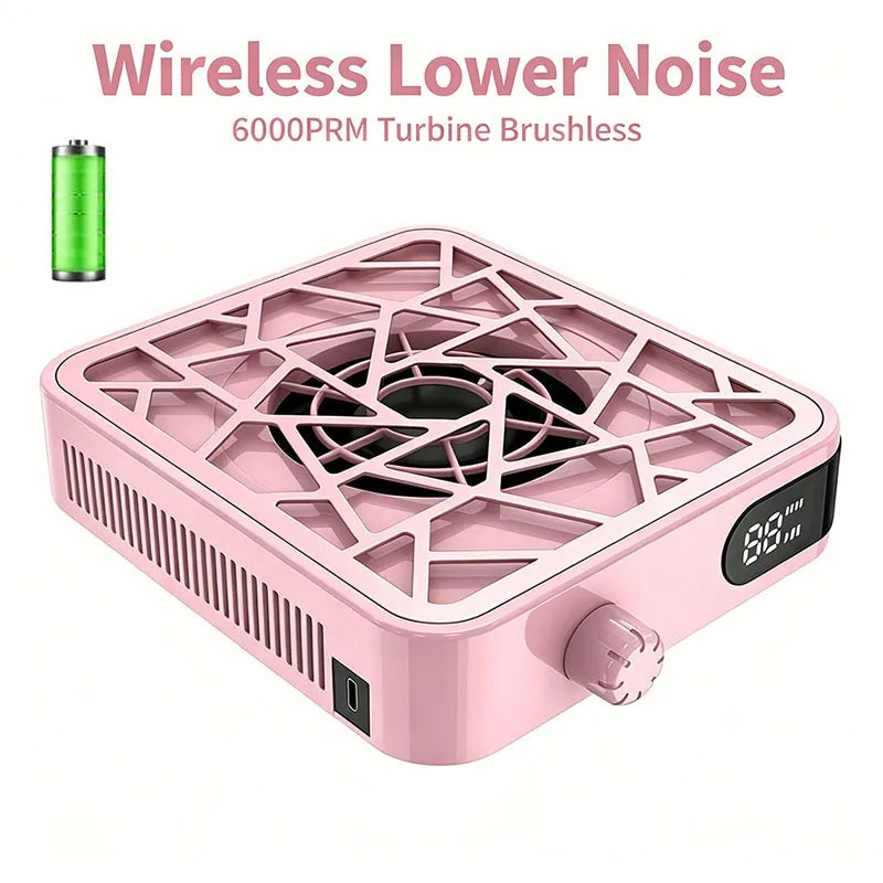 Nail Dust Collector Aspirador De Unas Profesional Rechargeable Powerful Nail Vacuum Machine with Adjustable Suction Low Noise