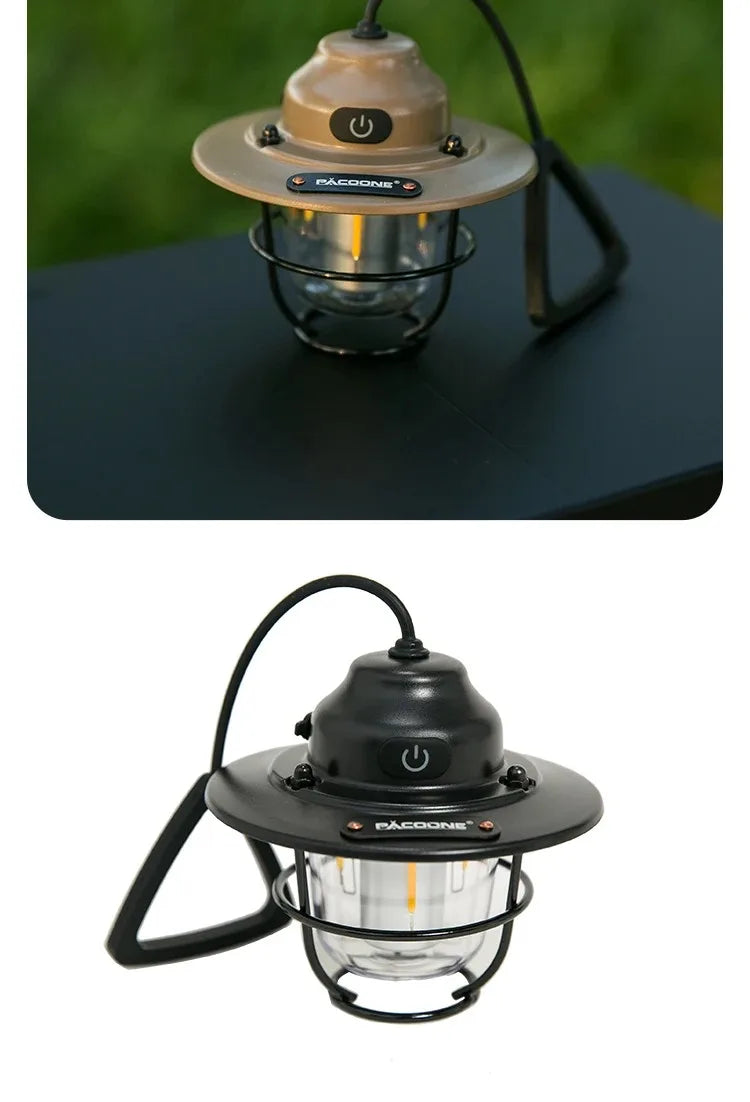Outdoor Retro Smalldroplight, Campsite Lamp, Atmosphere Lamp, USB Charging Tent Light, LED Camping Hangling Lamp