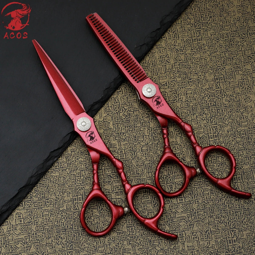 ACOS Professional Barbershop Scissors Set 440C Steel 6-inch Hair Thinning Clippers for Household Barber Tools