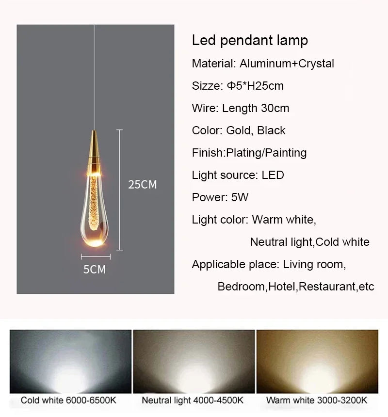 Modern Home Decoration Small Wall Light Nordic Luxury Crystal Creative Living Room Wall Decoration Water Droplet Wall Lamps