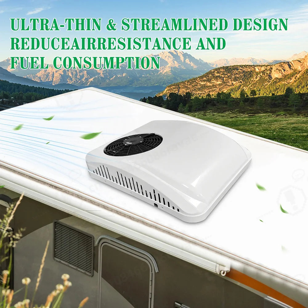 12V Heating and Cooling Automotive Air Conditioning Portable RV Rooftop Air Conditioner Electric Parking Unit for Car Truck Van