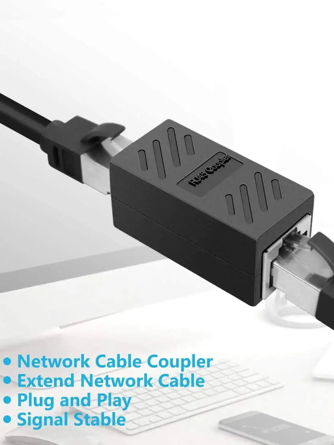 RJ45 Coupler Ethernet Extender 10Gbps, Cat7 Ethernet Coupler Female to Female Connector for Cat7/ Cat6/ Cat5e Cable