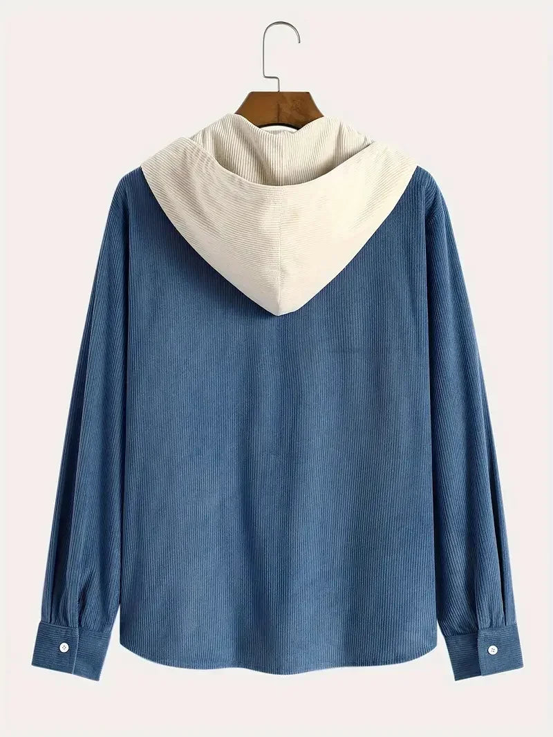 The 2027 New Fashion Trend Spring and Autumn Corduroy Hooded Jacket Is Comfortable and Casual for Daily Commuting for Men
