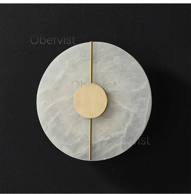 Modern Luxury Creative Marble Wall Light - Alabaster Marble Wall Sconce for Bedroom Bedside Living Room Aisle Indoor Decor