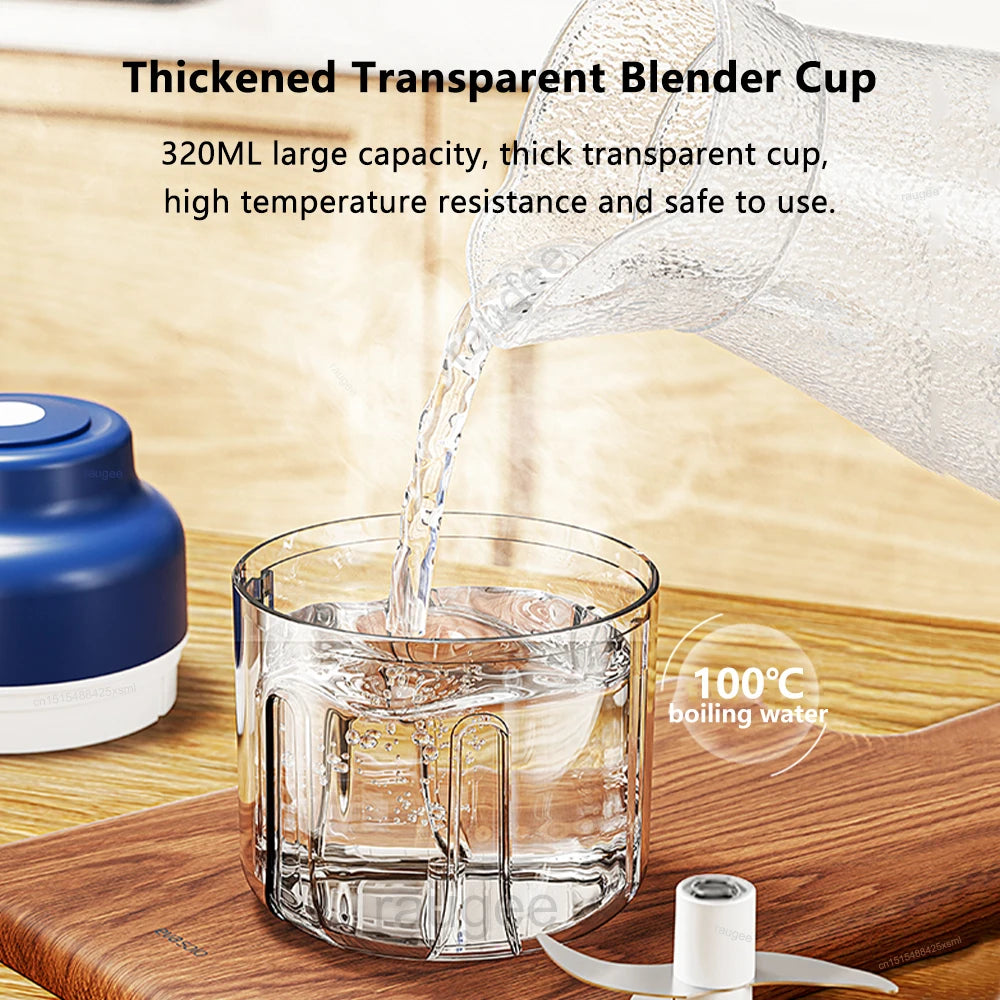 Electric Garlic Chopper Mini Portable Wireless Food Chopper 320ML USB Rechargeable Meat Grinder Vegetable Garlic Masher Blender