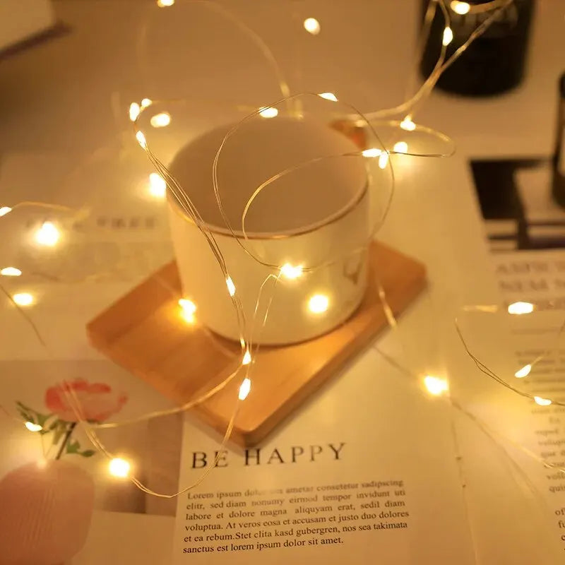 USB LED String Lights 5M Silver Wire Garland Light Waterproof Fairy Lights for Christmas Wedding Holiday Party Decoration