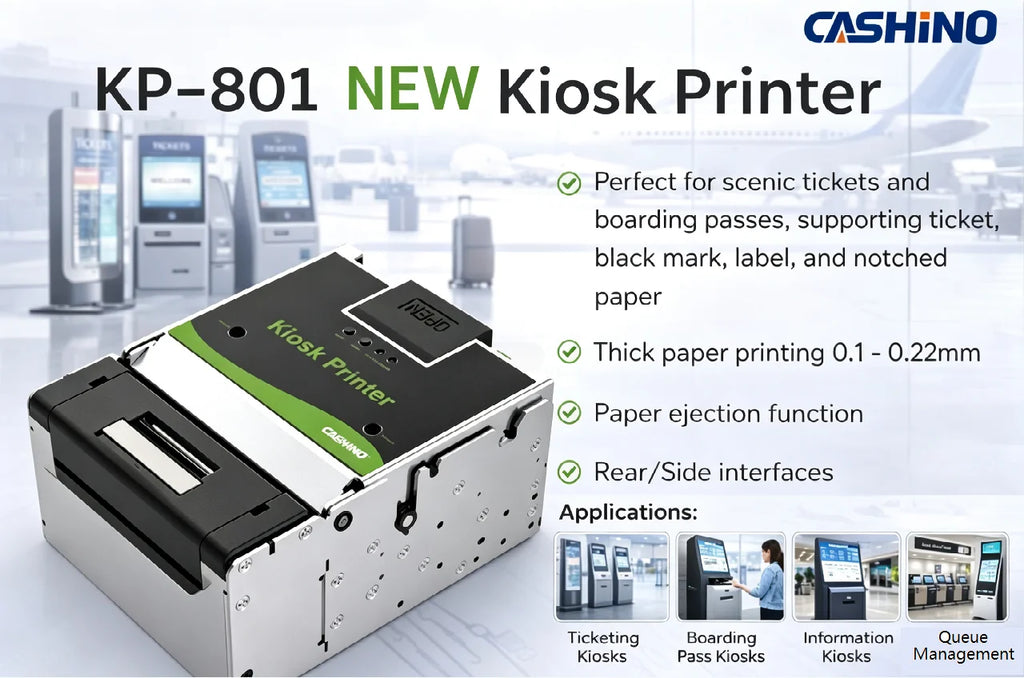 Cashino KP-801 80mm 250mm/s USB RS232 LAN Kiosk Compact Ticket Printer With Automatic Ticket Ejector For Coupon/voucher Printing