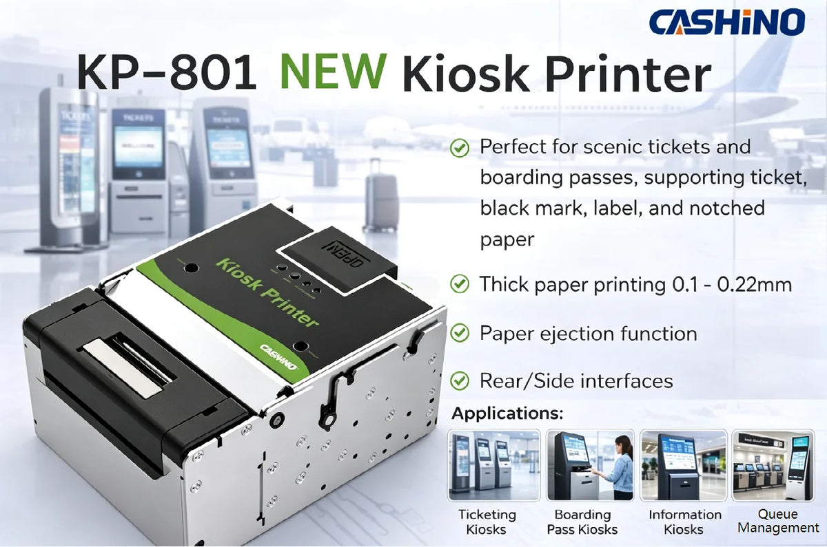 Cashino KP-801 80mm 250mm/s USB RS232 LAN Kiosk Compact Ticket Printer With Automatic Ticket Ejector For Coupon/voucher Printing