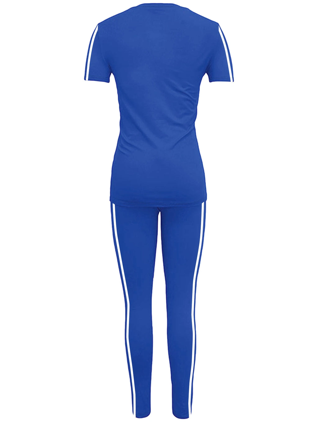 Women's Side-Striped Summer Sportswear Set Short Sleeve Long Pants Breathable Base Layer Clothing Colorful Casual Outfit