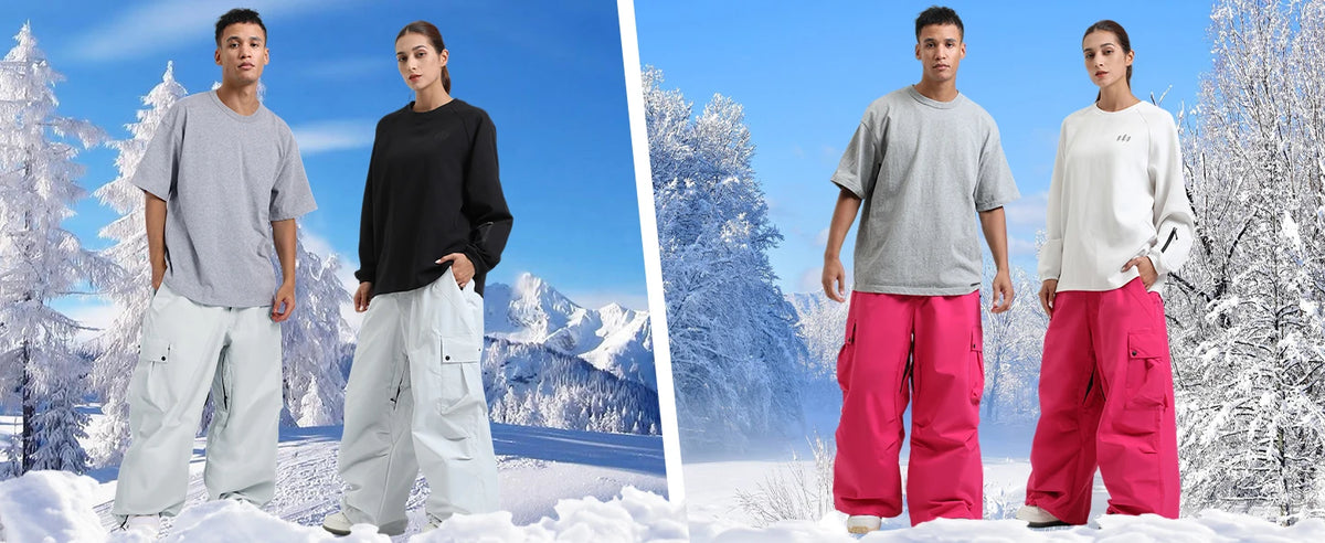 GSOU SNOW 2025 Loose Skiing Pants Snowboard Sport Trousers Outdoor Waterproof Windproof Ski Wear Winter Warm Female Ski Britches