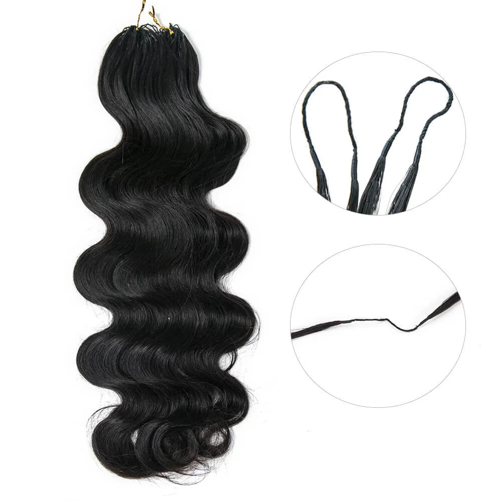 Feather Crochet Human Hair Extension Body Wave Crochet Human Hair Extensions For Women Reusable Pre-Separated Boho Braiding Hair
