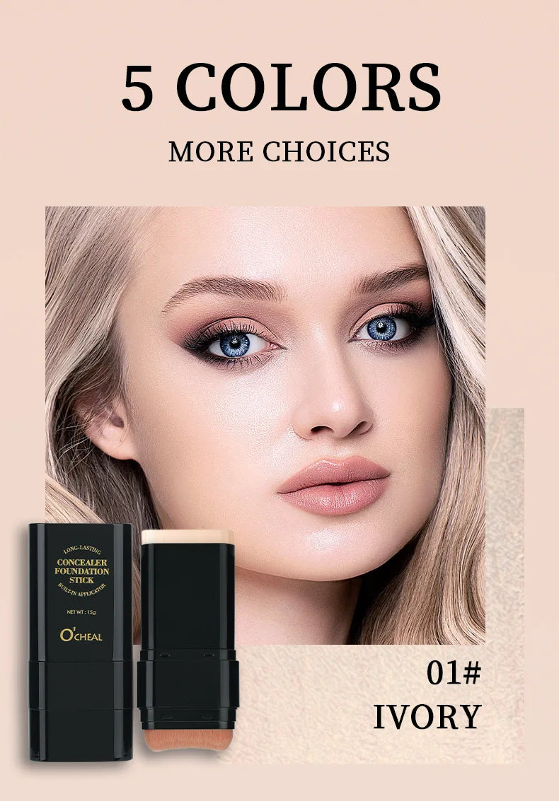 Matte Eraser Foundation Cream Stick Full Coverage Waterproof Oil-control Face Base Velvet Makeup Moist Light Concealer Foundatio