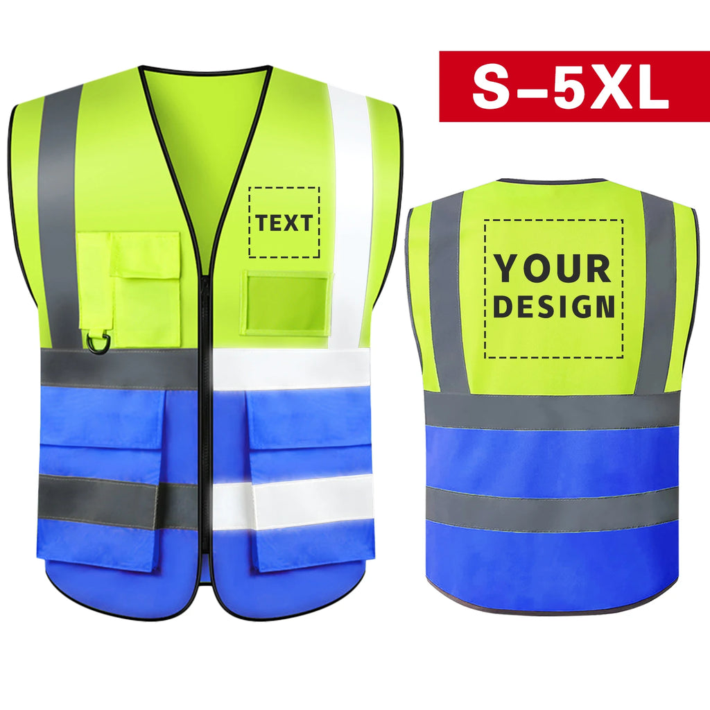 Custom Your Logo Safety Vest Construction Work Traffic Vest Railway Coal Miners Uniform Security ANSI Class 2 Safety Workwear