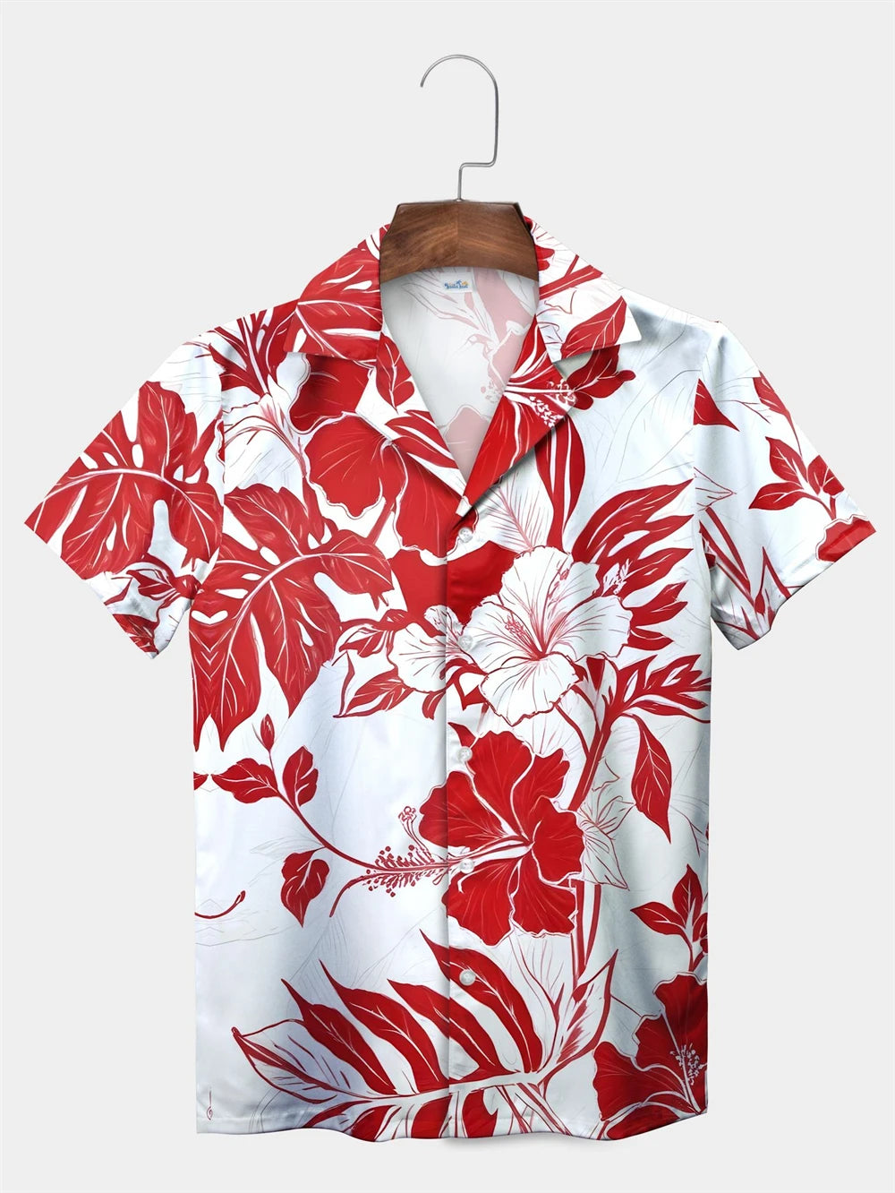 Tropical Plant Leaves Palm Tree Leaves Casual Shirt Botanical Print Light Color Shirt Pattern Men's Short Sleeve Hawaiian Shirts
