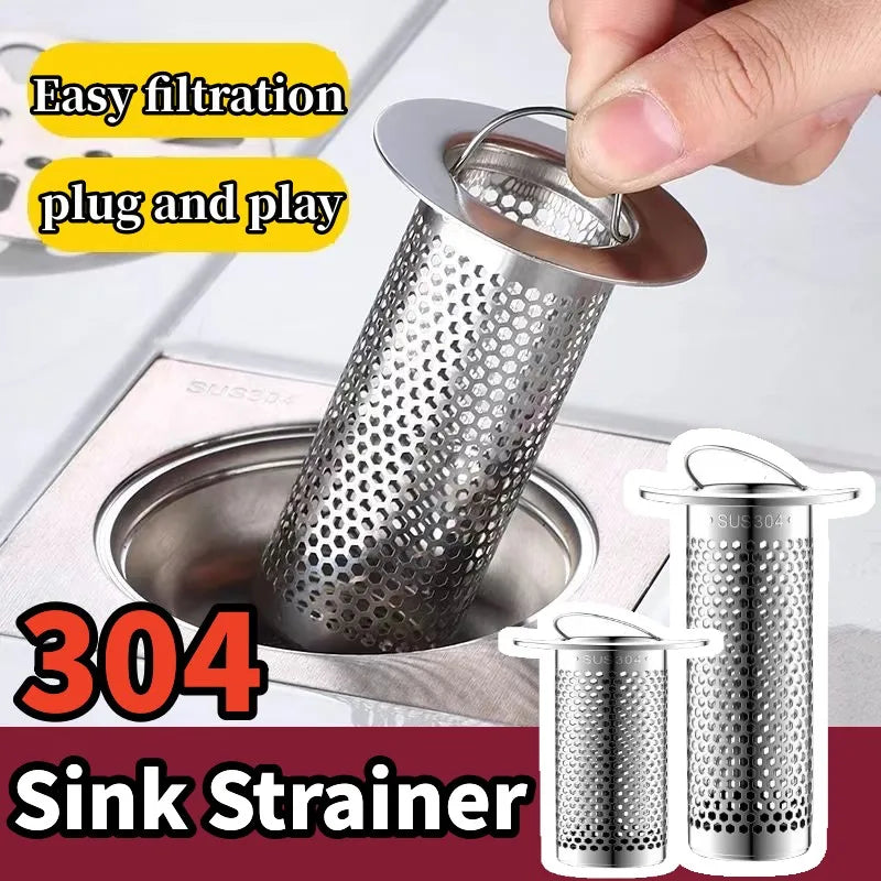 Floor Drain Filter Mesh Anti-Clogging Sink Strainer Food Hair Stopper With Handle Anti-Pest Sealing Cover Shower Leak Net