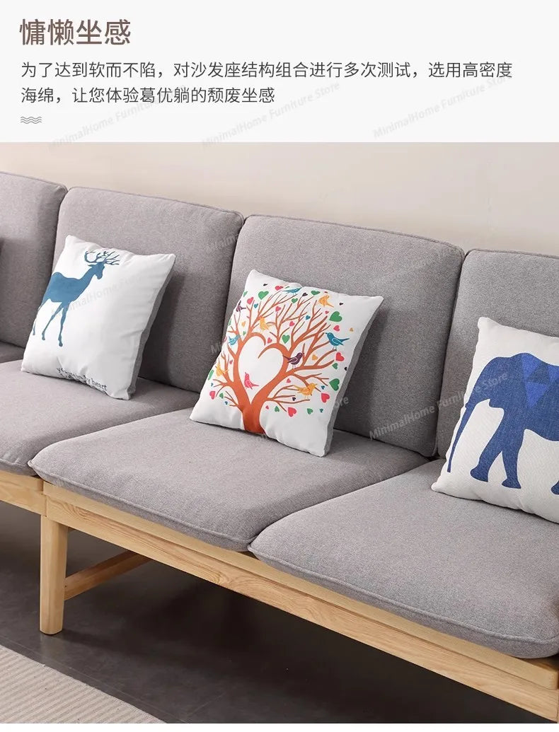 Relaxing Living Room Sofas Lounge Comfortable Wood Floor Modern Lazy Sofa Nordic Balcony European Divani Da Soggiorno Furniture