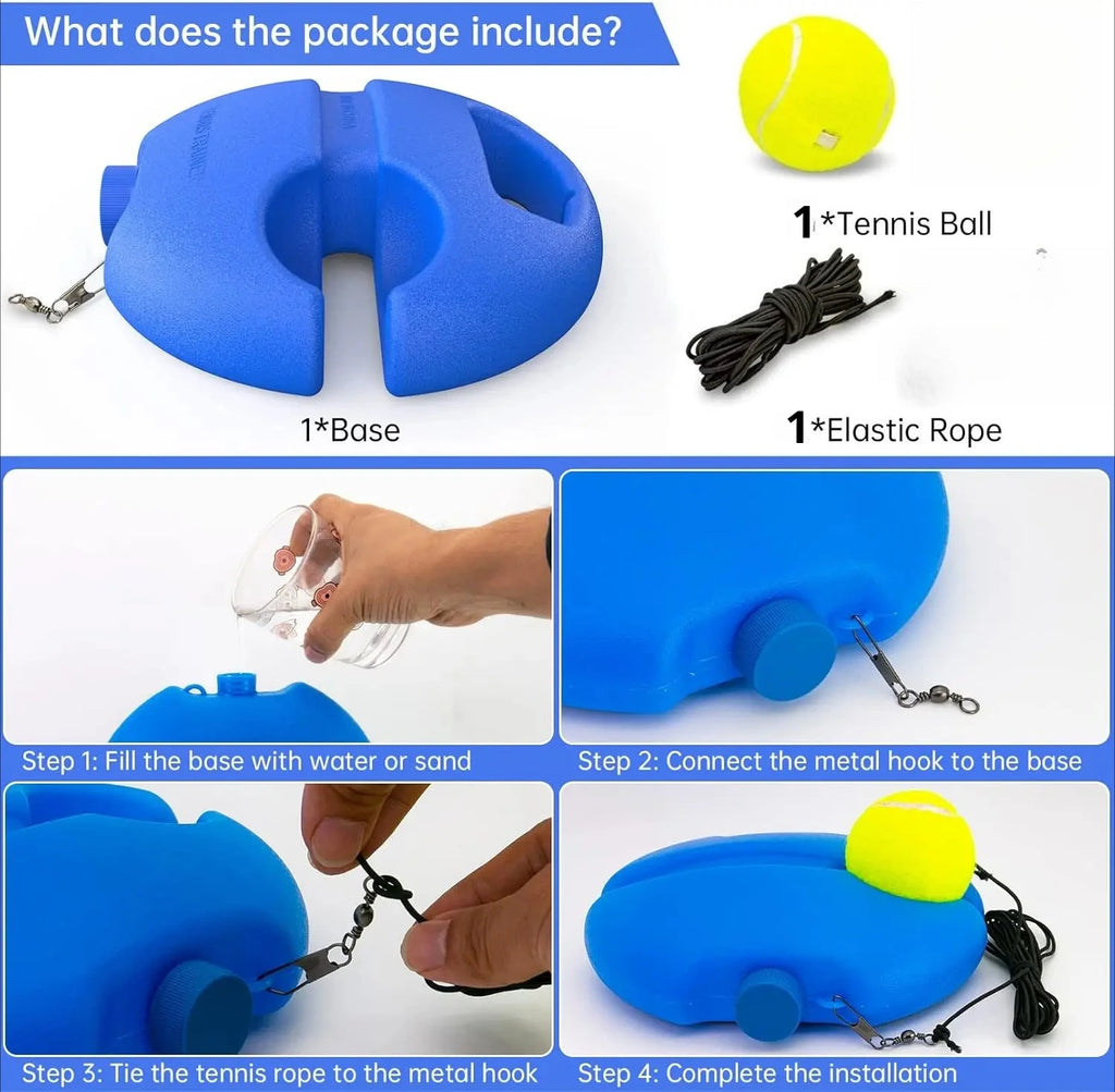 GPortable Tennis Rebounder Kit Tennis Trainer Rebound Ball Solo Training Equipment 1 String Balls for Beginners Exercise