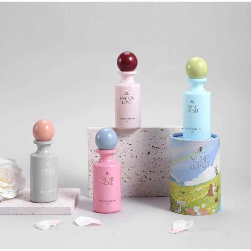 Luxury Floral Fruity Perfume,Cylindrical Gift Box Women's Scent,Rose/Jasmine/Sandalwood/Amber/Vanilla/Musk/Raspberry Fragrance