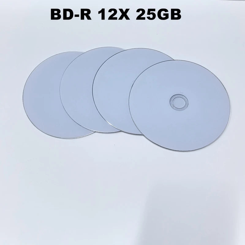 4PCS Ritek BD-R 16x 25GB Printable Blu-ray Blank Disc Recordable 1-12X 130Min Recording Blue Ray Disc