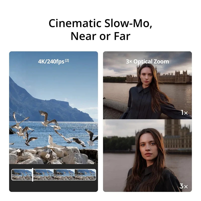 DJI Osmo Pocket 4P Standard Combo Dual Cameras Pocket Camera 4K/240fps Slow Motion ActiveTrack Up to 12× Zoom
