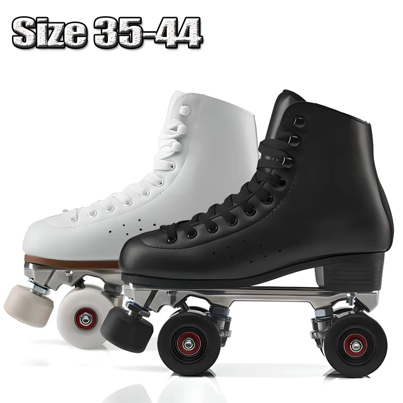 Adult Double Row Roller Skates Four Wheel Pu Wheel Metal Bracket Durable Breathable Comfortable Wheels Shoes Sneakers Rollers