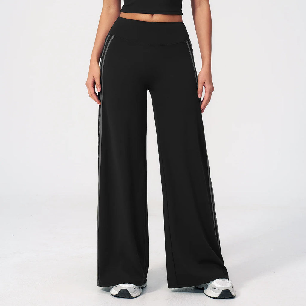 Yoga Pants High Waist Wide Leg Trousers Women Tummy Control Flared Pants Straight Workout Trousers Casual Fitness Bell-bottoms
