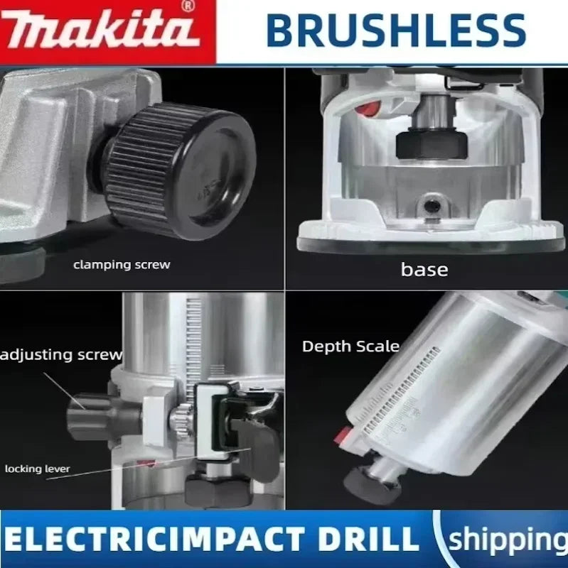Makita DRT50 18V Cordless Trimmer, Brushless Motor, Professional Rechargeable Slotting and Milling Tool,Edge trimmer