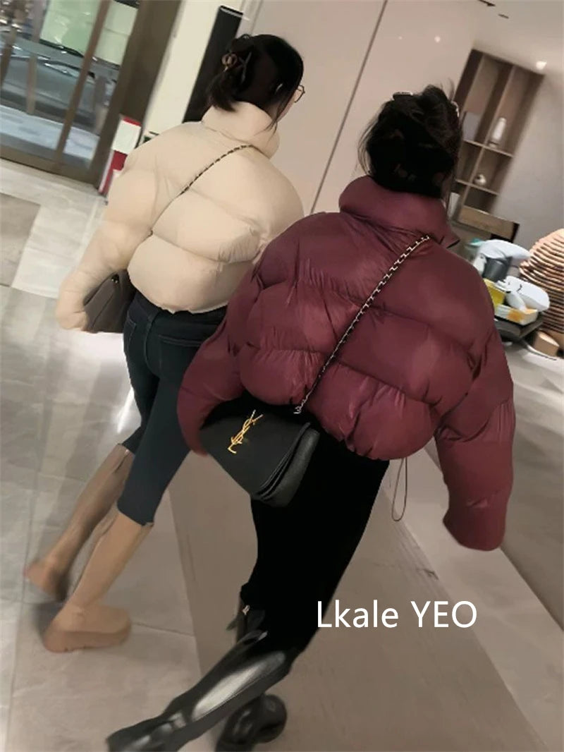 Women's Winter Parkas 2026 New Thick Streetwear All Match Ladies Down Cotton Jacket Comfortable Simple Short Female Warm Coat