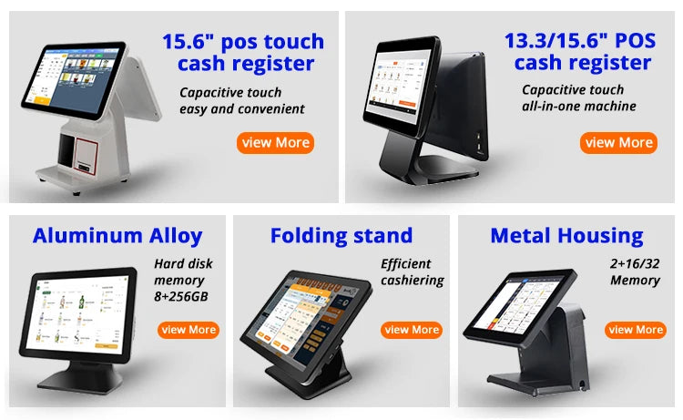 Dual Screen Touch Android Cash Register for Aliexpress, with Cash Drawer for Supermarkets Retail Stores Restaurants