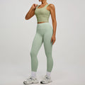 Solid Color Bra, Trousers, Yoga Suit, Tight and Thin, Nude Running Sports and Fitness Clothes