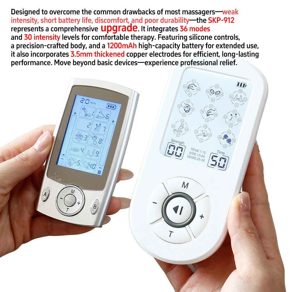 Professional 36 Modes TENS Pulse Rechargeable Machine EMS Muscle Stimulator Back Waist Body Massage Relax Electrostimulator Use
