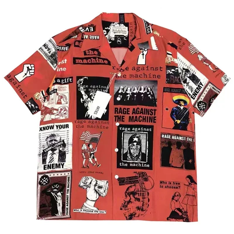Classics 2025 WACKO MARIA Shirt Photo Print Vintage Men's And Women's Loose Hawaiian WACKO MARIA Short Sleeve Shirt T-Shirts