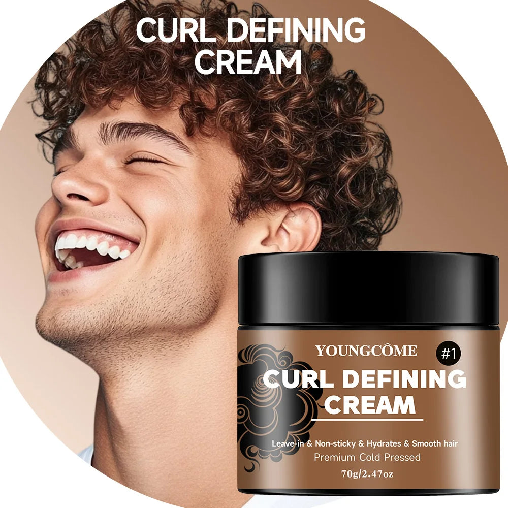 Black Castor Oil Curl Defining Cream Non-stick Hydrates & Eliminates Frizz, Hair-Smoothing Anti-Frizz Cream to Define Quick Repa