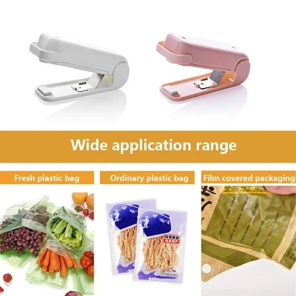 Portable Mini Heat Sealer for Plastic Bags Snack Food Bag Sealing Machine Package Closure Sealer Home Kitchen Storage Accessorie