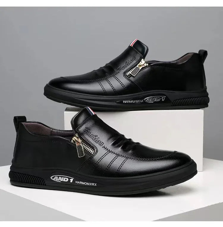 Casual Leather Shoes Men Loafers Trend Brand Business Shoes Autumn Slip on Flat Man Sneakes Comfortable Moccasins Zapatos Hombre