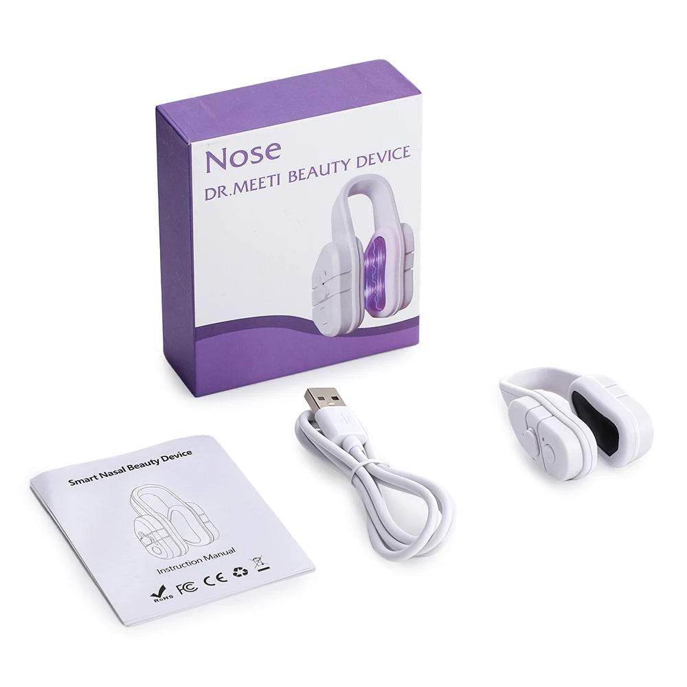 Beauty Nose Shaper Clip Microcurrent Pulse Vibration High Bridge Nose Sculpting Massager Nose Up Lifter Massage Tool