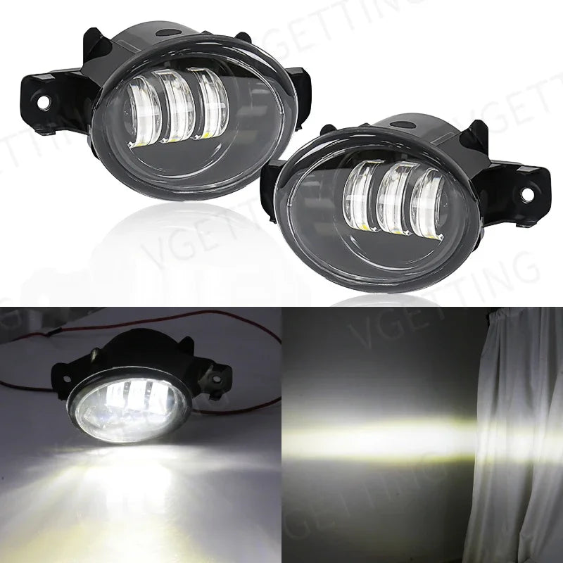 1 Pair LED Fog Lamps For Nissan Altima QASHQAI X-Trail Sylphy Almera March Pathfinder Super Bright Foglights DRL Car Accessories