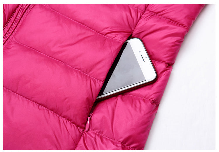 Schinteon Ultralight White Duck Down Jacket Spring Autumn Warm Slim Zipper Women Fashion Light Down Coat 13 Colors S-7XL