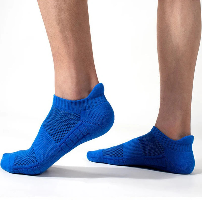 5 Pairs Short Socks Men Sports Running Socks Man Athletic Fitness Comfortable Mesh Casual Breathable Ankle Socks Black EU 38-45