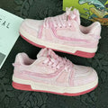 2025 New Casual Women's Sneakers Popular Niche Vintage Skateboard Spring Autumn All Match Shoes Couple Style Pink Sneakers