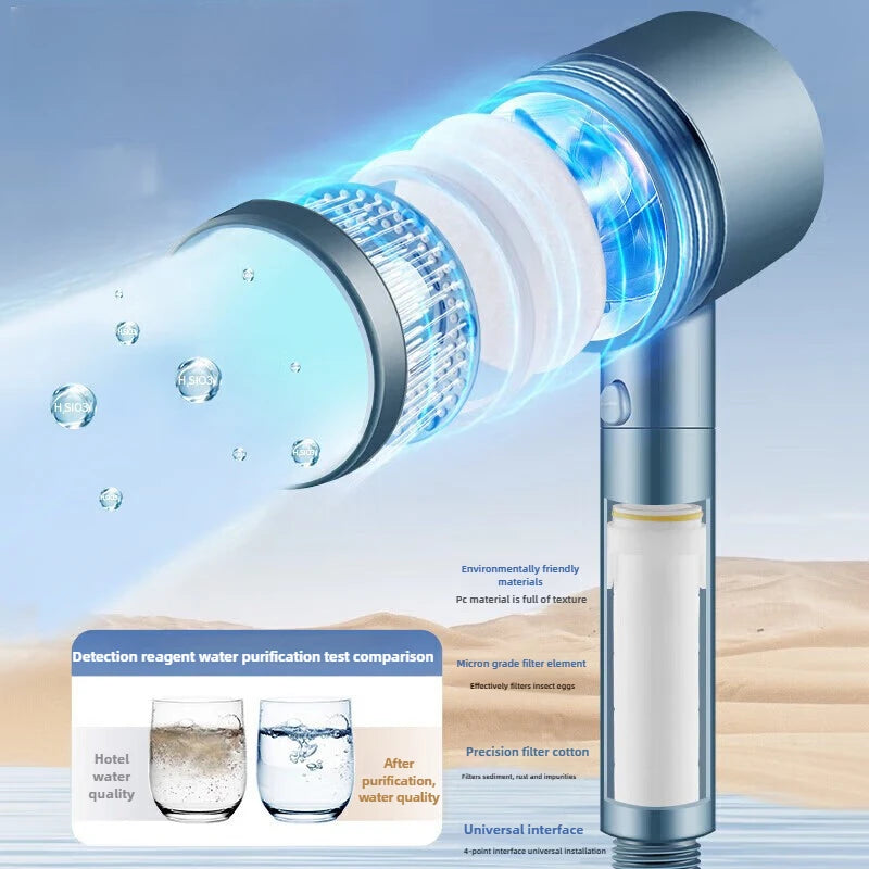 5 Modes Shower Head High Pressure Showerhead Portable Filter Rainfall Faucet Tap Bathroom Bath Home Bathroom Accessories