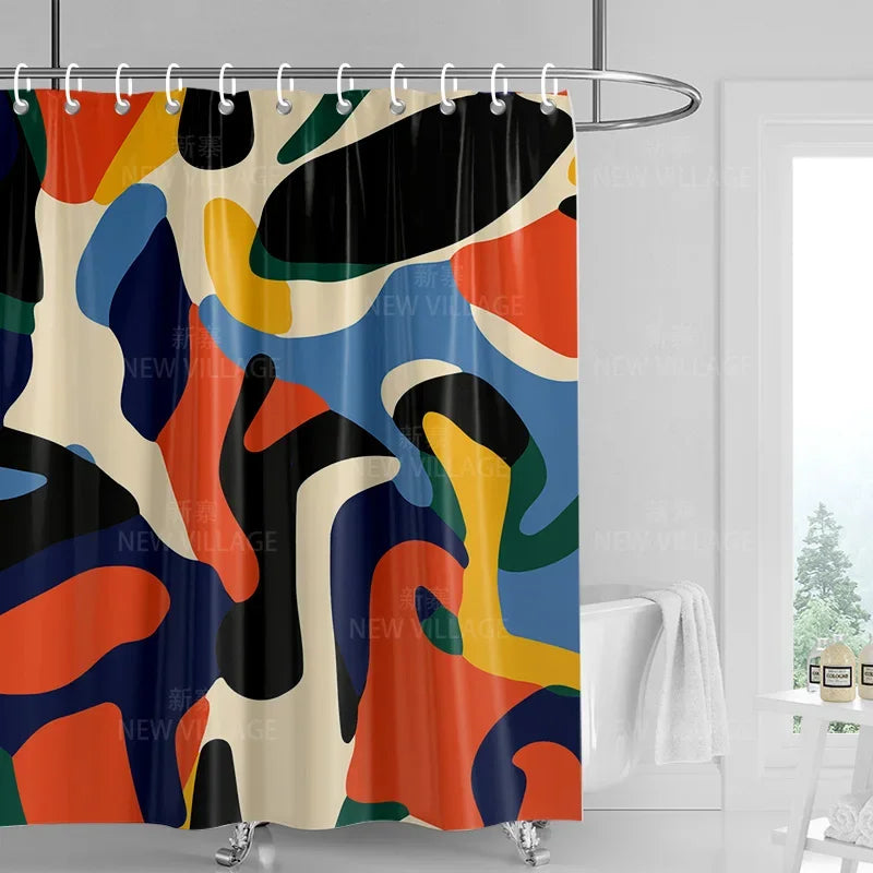 Home decoration shower curtains bathroom waterproof curtain fabric Living Room Modern Nordic Modern geometric pattern simple