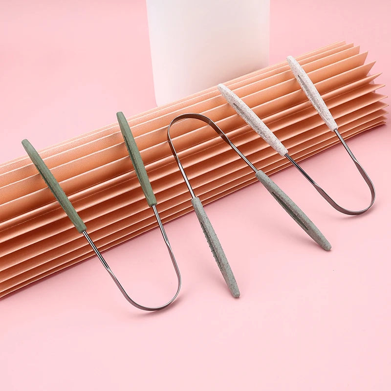 Z. 1PCS Stainless Steel Tongue Scraper Fresh Breath Cleaning Coated Tongue Toothbrush Oral Hygiene U-shaped Metal Tongue Scraper