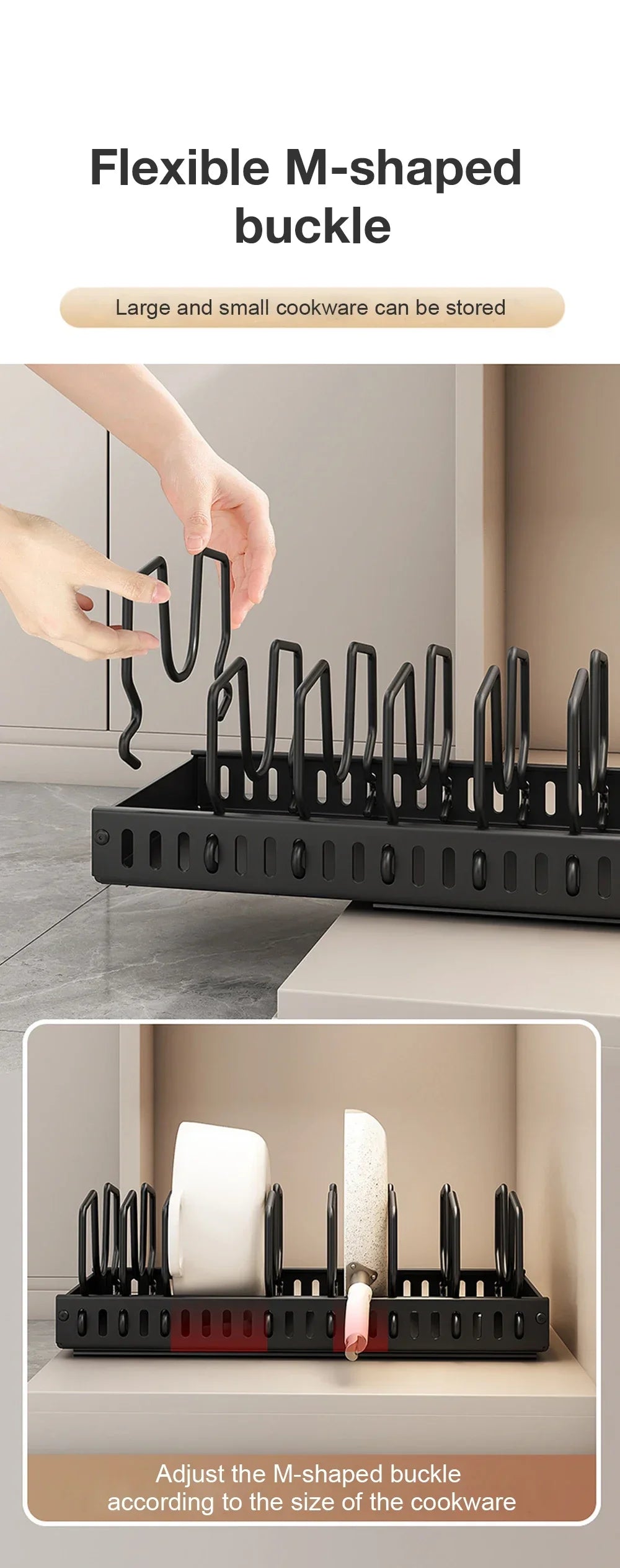 2026 Kitchen Multifunctional Organizer Pull Out for Pots/Pans Sliding Lid Holder Spice Rack & Dish Drying Racks Drawer Organizer